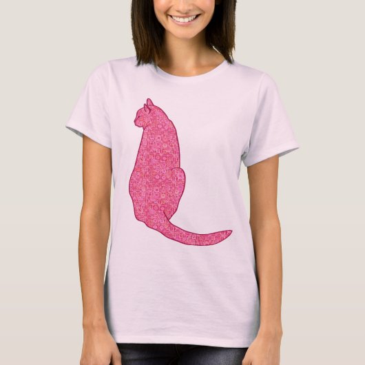 T-shirt Chat japonais - Fuchsia Pink Batik (Devant)