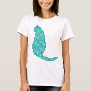 T-shirt Chat japonais - Kimono turquoise