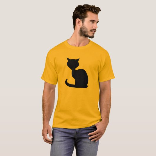 T-shirt Chat jaune-orange (Devant entier)