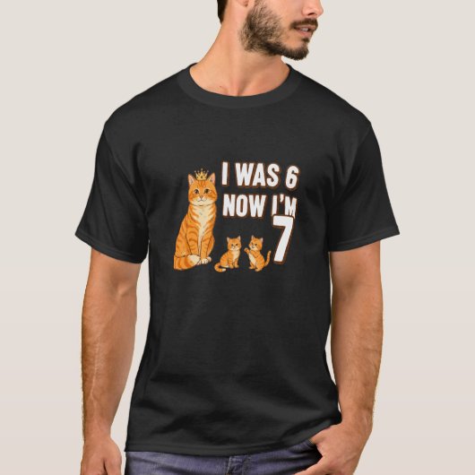 T-shirt Chat J'avais 6 ans Maintenant j'ai 7 ans Anniversa (Devant)