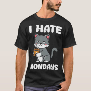 T-shirt Chat  Je déteste le café caféiné du lundi matin