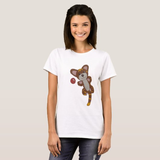 T-shirt Chat jouant (Devant entier)