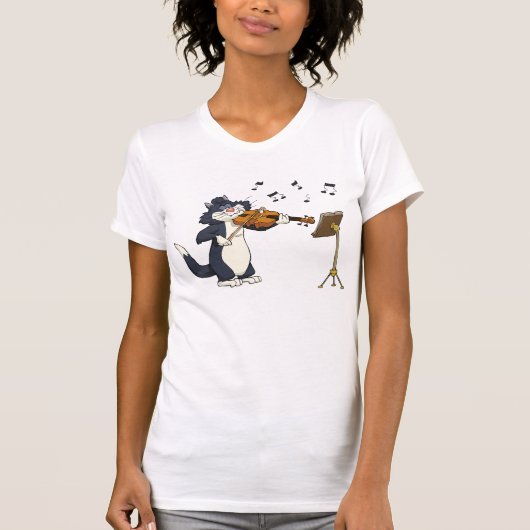 T-shirt Chat Jouant Au Violon (Devant)