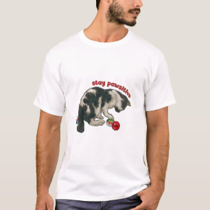 T-shirt Chat Jouant avec des BILLES, Restez Pawsitifs, Jeu