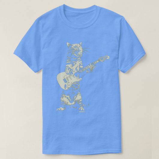 T-shirt Chat jouant de la guitare (Design devant)