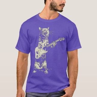 T-shirt Chat jouant de la guitare