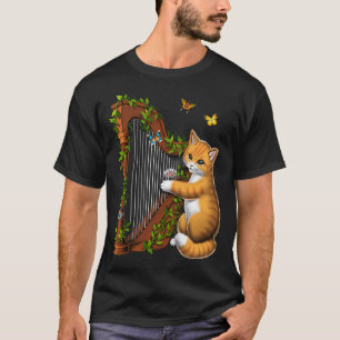 T-shirt Chat jouant de la harpe
