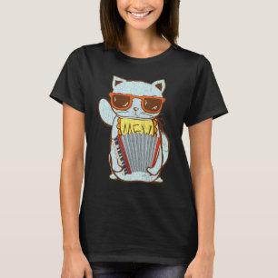 T-shirt Chat Jouant de l'Accordéon Joueur d'Accordéons Gr