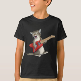 T-shirt Chat jouant la guitare