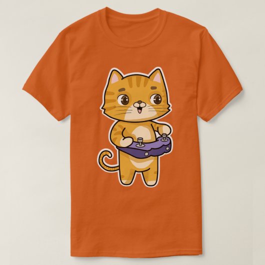 T-shirt Chat Jouer avec contrôleur (Design devant)