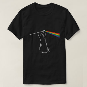 T-shirt Chat Jouer Avec Lumière Conception arc-en-ciel m