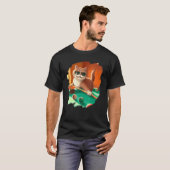 T-shirt Chat Jouer billard de piscine dans le salon Chats  (Devant entier)