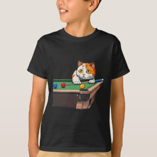 T-shirt Chat Jouer Billard De Piscine Dans Le Salon Cool F