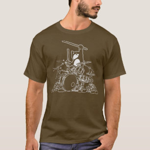 T-shirt Chat Jouer Drum Music Amoureux Chat Batteur Chat M
