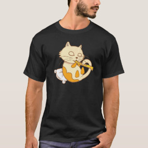 T-shirt Chat Jouer Flute Cool instrument éolien