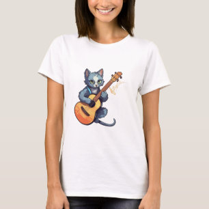 T-shirt Chat Jouer Guitare, Chat et Musique