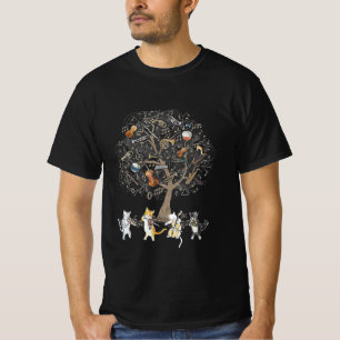 T-shirt Chat Jouer instrument de musique Violon arbre Anim