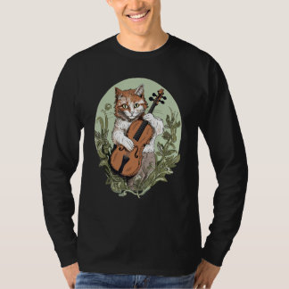 T-shirt Chat Jouer le violon dans Cottagecore esthétique