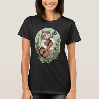 T-shirt Chat Jouer le violon dans Cottagecore esthétique