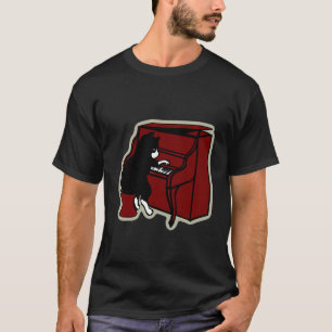 T-shirt Chat Jouer Piano Chemise Chat Chemise Clavier