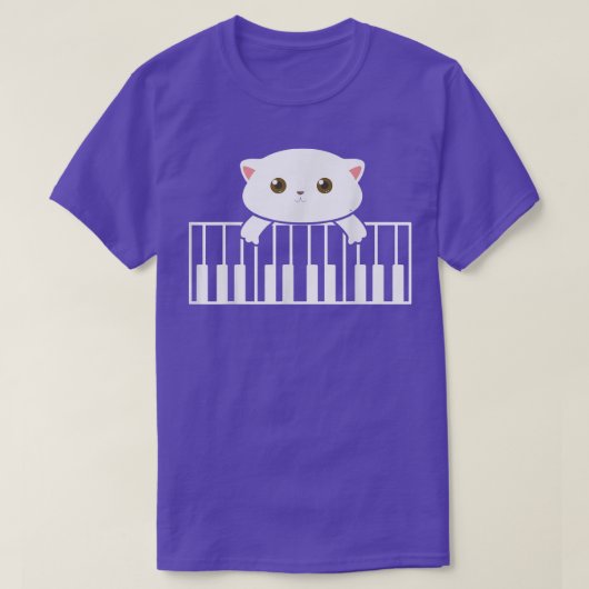 T-shirt Chat Jouer Piano Musique Lover Chat Propriétaire P (Design devant)