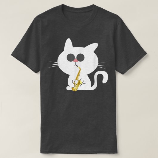 T-shirt Chat Jouer Saxophone Lover (Design devant)