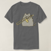 T-shirt Chat Jouer Trombone Saxophone  (Design devant)