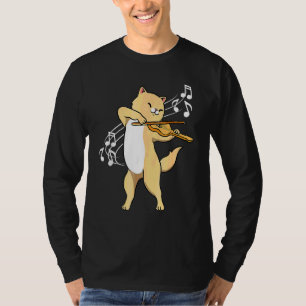 T-shirt Chat Jouer Violon Violoniste Fun Chats Jouer Viol