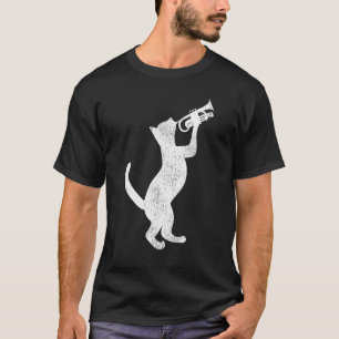 T-shirt Chat Joueur de Trompette Vintage