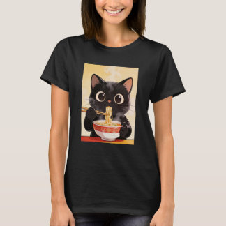 T-shirt Chat Jouit de Soupe de Nouilles Ramen