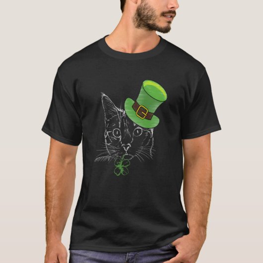 T-shirt Chat jour de la Saint-Patrick (Devant)