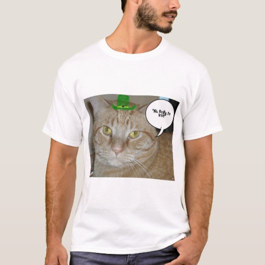 T-shirt Chat Jour de la Saint Patrick Orange Tabby (Devant)