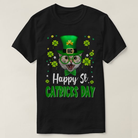 T-shirt Chat Jour de la Saint Patrick St Catricks Jour Cha (Design devant)