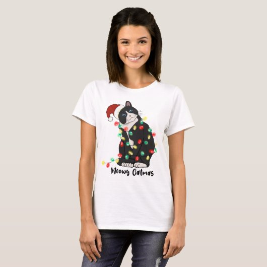 T-shirt Chat Joyeux Catmas (Devant entier)