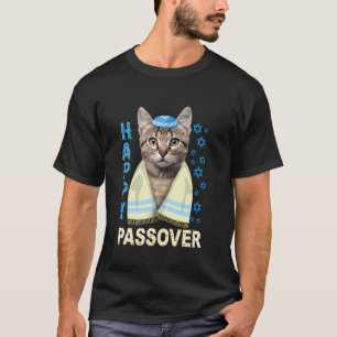 T-shirt Chat juif drôle mignon avec Kippah Matzah Happy Pa