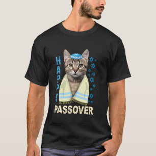 T-shirt Chat juif drôle mignon avec Kippah Matzah Happy Pa