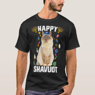T-shirt Chat juif Kippah Happy Shavuot Matzah Shavuot Hol