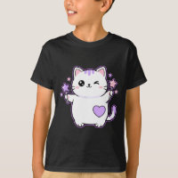 Chat Kawaii Clin d'œil Chat Baguette Magique Étoil