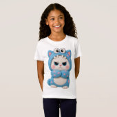 T-Shirt Chat Kawaii Patchwork (Devant entier)