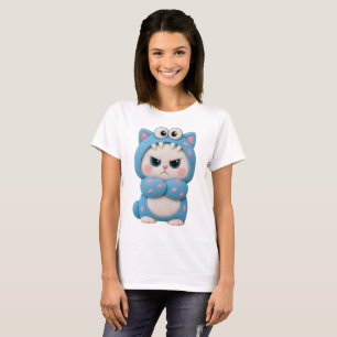 T-shirt Chat Kawaii Patchwork