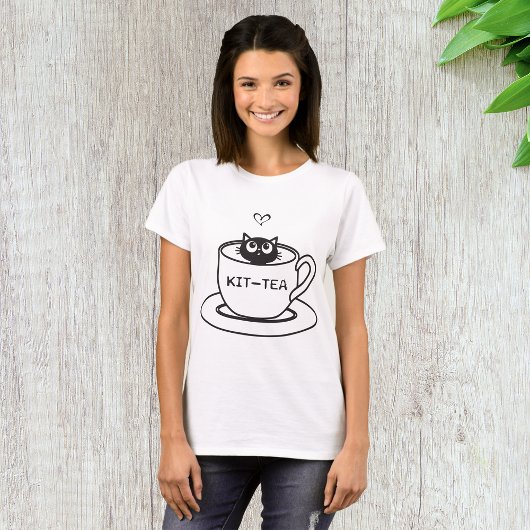 T-shirt Chat Kit-Thé Blague Drôle