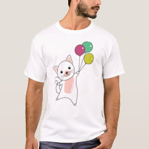 T-shirt Chat Kitten Ballons mignons Animaux Enfants