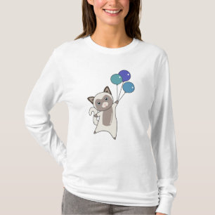 T-shirt Chat Kitten Ballons mignons Animaux Gris Chats