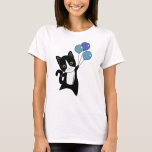T-shirt Chat Kitten Ballons mignons Animaux noirs Chats