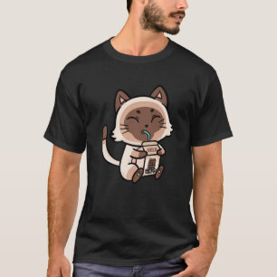 T-shirt Chat Kitten Boire Chocolat Lait Anime Manga Kaw
