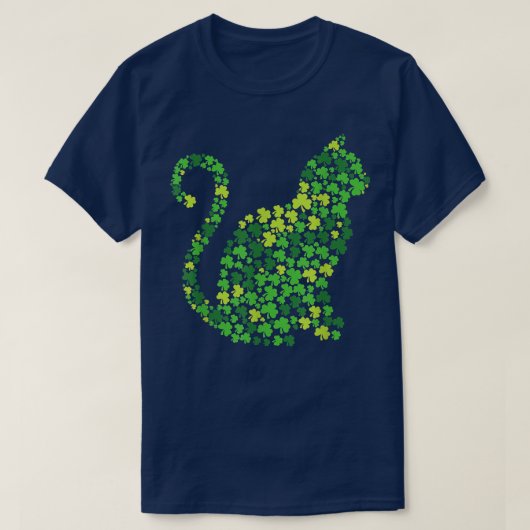 T-shirt Chat Kitten Lucky Shamrock Clover Jour de la Saint (Design devant)