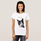 T-shirt Chat Kitty Blanc Noir (Devant entier)