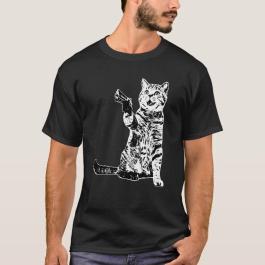 T-shirt Chat Kitty Chien de combat (Devant)
