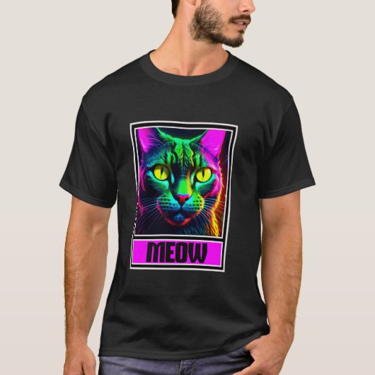 T-shirt Chat Kitty Coloré Miaou (Devant)