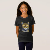 T-Shirt Chat Kitty cool avec lunettes (Devant entier)